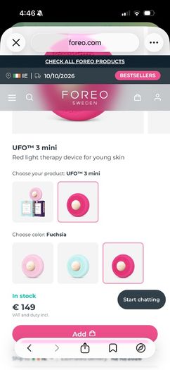 FOREO UFO Mini 3 Pink Facial Skincare Device