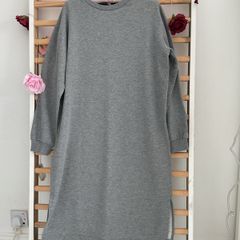 dress freequent brand size small grey sweatshirt dress with side slits