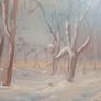"Winter Snow Scene" Oil on Board.Signed JB.Hand Image 5