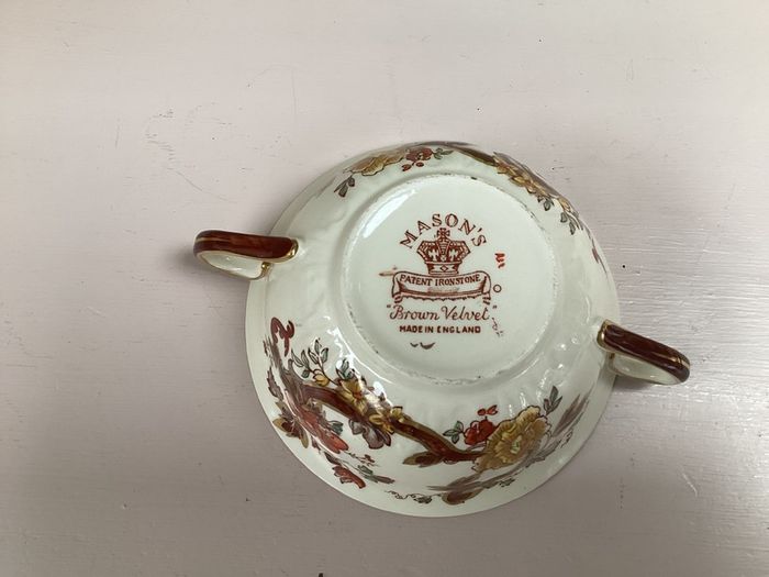 Vintage Masons Ironstone Soup Bowl & Saucer Set