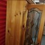 Solid Pine Display Cabinet / Bookcase with Leaded Glass Doors Image 3