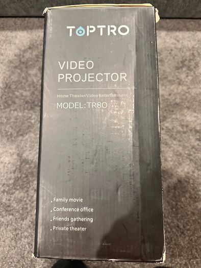 Tiptop Home Projector like ne condition comes with all accessories and a 100" cloth projector screen.