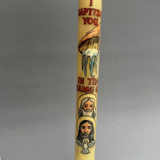 Antiques Religious Baptismal Candle