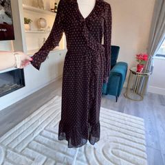 Ladies Black & Red Wrap Dress from Michael Kors. Size Xs UK 6 / EU 34