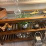 Solid Wood Console Table with Glass Top Image 5
