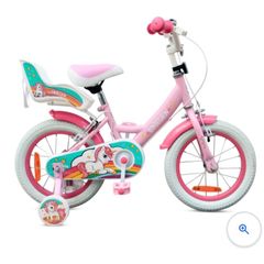 Unicorn Pink Bike with Doll Carrier