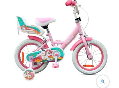 Unicorn Pink Bike with Doll Carrier