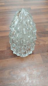 mid century moulded clear glass icicle light shade