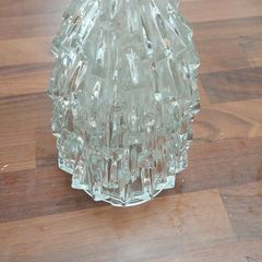 mid century moulded clear glass icicle light shade