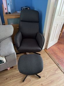 TANKEDAL Recliner w/footstool TANKEDAL