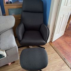 TANKEDAL Recliner w/footstool TANKEDAL