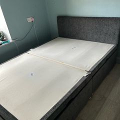 Double Divan Bed with storage (charcoal)