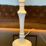 Tall Candlestick Style Table Lamp Base with an Antique White Fluted Design Image 9
