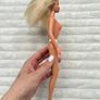 Vintage Body 1966 Mattel Barbie Blonde Hair Pink Earrings Ring Used Damaged Neck Dirty Please see pictures Image 8