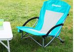 Camping Chair, Low and Foldable with Cup Holder and Mesh Backrest