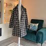 Savida Black & White Houndstooth Check Double-Breasted Coat Size M UK 12 / EU 40 Image 6