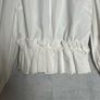 Ganni Cotton Poplin Blouse Sz 8UK 4US S White Ruffle Smock Classic Collar Image 5