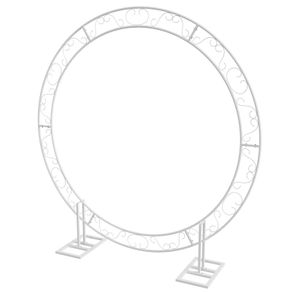 Large Iron Wedding Archway Props Backdrop Circle Balloon Arch for Ceremony Party Proposal Birthday Background Decoration 8.2ft