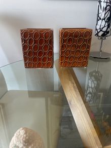 Two Heavily Glazed  Plant Pots