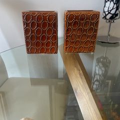 Two Heavily Glazed  Plant Pots