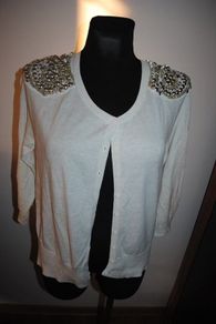 Top Shop ecru lovely detailed cardigan size UK14 EU42 Postage included