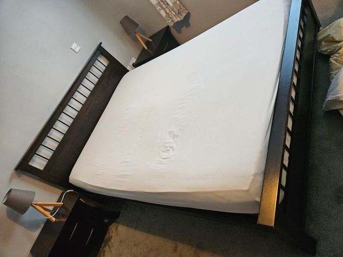 King size bed, 2 x lockers, 1 wardrobe and 1 chest of drawers