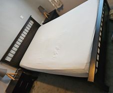King size bed, 2 x lockers, 1 wardrobe and 1 chest of drawers