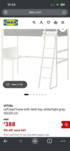 Loft bed with desk
