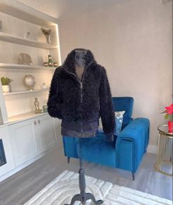 Ladies Black Bomber Jacket from Zara Size Small UK 8 / EU 36
