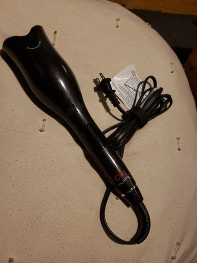 Fabulous Black Chi Spin n Curl curling wand hair curler BNWB