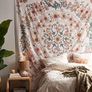 NEW SALE |  Bohemian Tapestry Wall Hanging, Mandala Flower Medallion Hippie Tapestry with White Aesthetic Wreath Design, Psychedelic Hippie Wall Decoration Ceiling for Bedroom Dorm 150 x 170 cm Image 3