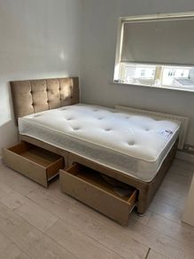 Double Bed And mattress having Storage drawers