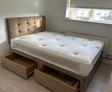Double Bed And mattress having Storage drawers