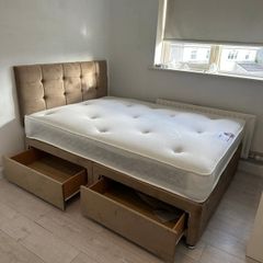 Double Bed And mattress having Storage drawers