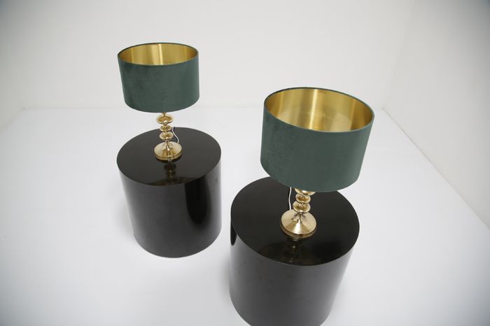 Vintage Pair of Swedish Brass Table Lamps, 1960s.