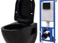 main image for ad Wall-Hung Toilet with Concealed Cistern Ceramic Black
