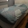 White Leather Double Sleigh Bed Image 4