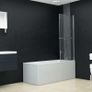 Folding Shower Enclosure 2 Panels ESG 120x140 cm Image 3