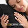 Convertible Folding Sofa Bed, Corduroy Boneless Couch, Black Folding Foam Boneless Couch with 2 Pillows, Sleeper Lounger Foldable Sofa for Small Spaces, Bedroom and Guest Room Image 6