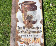 Cream pot Enamel sign