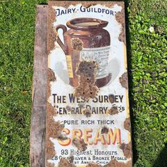 Cream pot Enamel sign