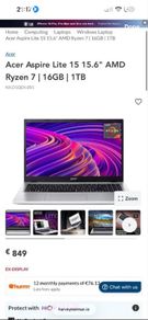 gaming laptop Acer Aspire Lite 15 15.6" AMD Ryzen 7 | 16GB | 1TB