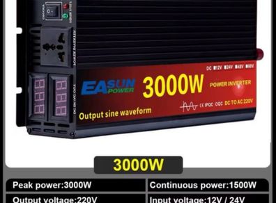 Pure Sine Wave Voltage Converter 12v to 220v Power Car Micro Inverter  New  Post extra 7 euro