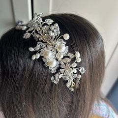 Silver flower headband