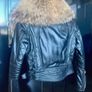 Ladies leather jacket fur racoon gorgeous jacket Image 2