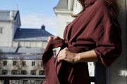 Zara belted shirt dress, maroon, S