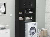 Washing Machine Cabinet Set Black Chipboard