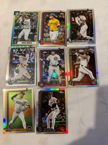 Job Lot of 8 Topps Chrome Baseball Cards - Shiny Refractors & RCs