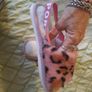 pink furry leopard print slippers Image 2