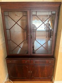 Solid Mahogany Glass Display Cabinet Excellent Condition